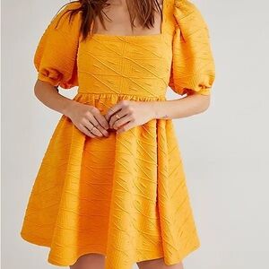 Free People Violet Minidress in Carrot Ginger